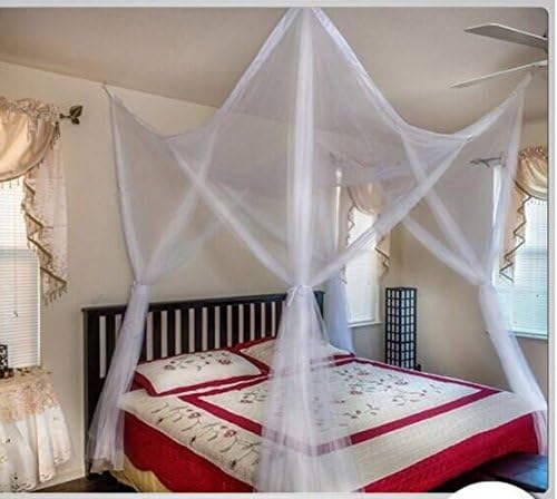 RuiHome 4 Poster Bed Canopy White Mosquito Netting Covers Baby Kids Adults Bed Twin Full Queen Bedroom Nursery Decor Anti-insect