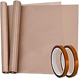 Selizo 4 Pack Heat Tape High Temp Tape and Teflon Sheet for Vinyl Heat Press, Sublimation Heat Resistant