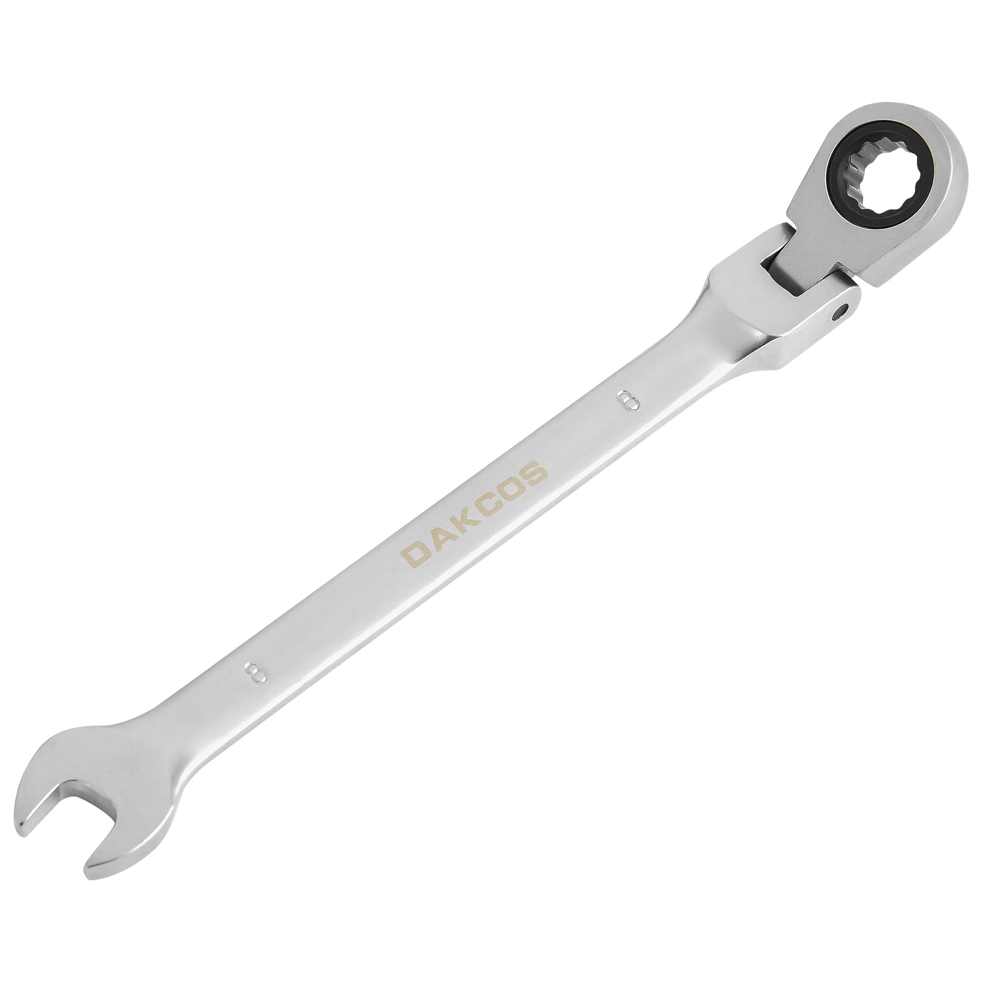 DAKCOS 8mm Flexible Head Spanner Dual Heads Ratchet Combination Wrench Spanner Chrome Vanadium Steel — image 1
