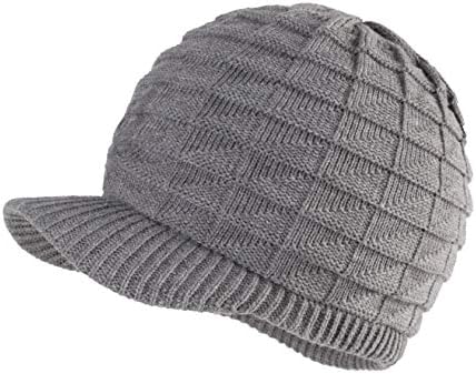 FORBUSITE Men Knit Beanie Visor Cap for Winter Women Thick  display picture 1
