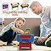 PANLOS Kids Activity Table Set-3 in 1 Luggage Learning Table and Building Brick Table with Storage Tight Fit and Compatible with All Major Brands for Kids 6 Years Old or Older