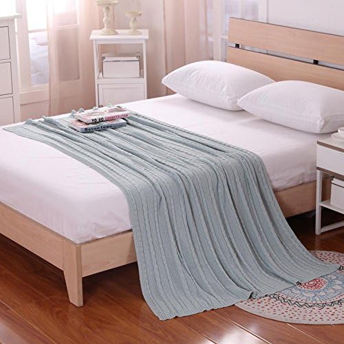 Blankets Throws Large Ideal Textiles Suitable for Chair or Bed LS-A136V Cotton Material,Machine Washable, 120cm x 180 cm,KJJDE , acid blue , 120180