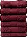 MAURA 6-Pack Premium Turkish Washcloth Set - Ultimate Luxury with Soft, Thick, Super Absorbent, and Oversized Cotton Face Towels - Ideal for a Hotel & Spa Quality Experience in Classic Burgundy