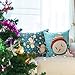 WEYON Christmas Throw Pillow Covers 18 x 18 Inches Santa/Reomdeer/Snowman/Merry Christmas Decorative Sofa Throw Pillow Case Covers Linen Cushion, Set of 4