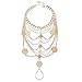 SUNSCSC Boho Vintage Gold Coin Blessing Symbol Tassel Anklets Foot Jewelry Set of 2 pcs