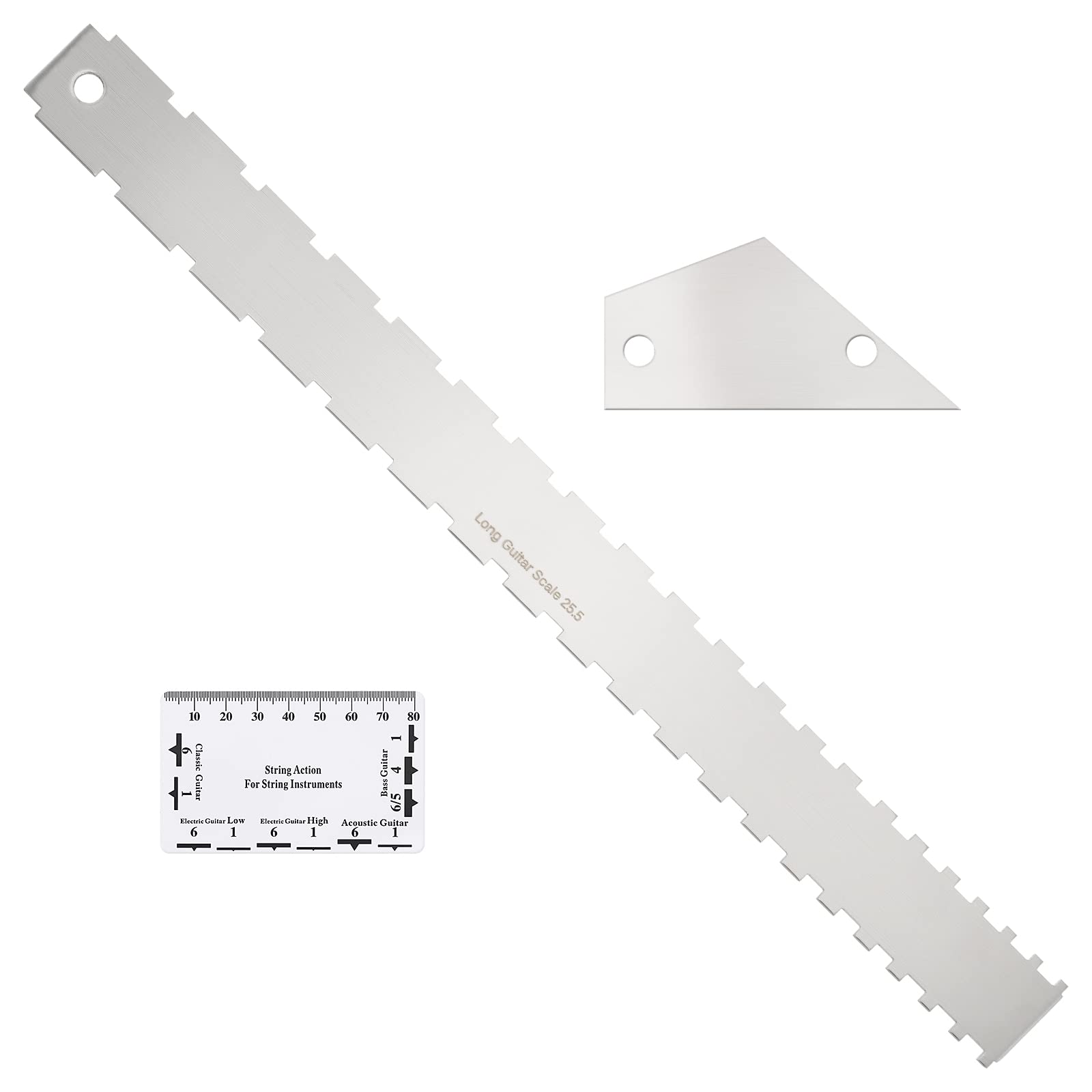 Be In Your Mind 3Pcs Guitar Neck Ruler String Action Gauge Ruler Fret Rocker Guitar Neck Notched Straight Edge Luthiers Tool for Electric Guitar Acoustic Guitar Bass