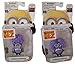 Despicable ME 2 One Plus Two Eye Evil Purple Minion 3D Toy Figure 2pc SET