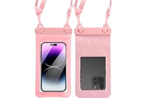 SUNG CHY IPX8, 7.4Waterproof Phone Pouch, Universal Fit(iPhone 16 15 14 13 Plus Pro, 12 11 Pro XR X 8 7 6S Plus SE, Galaxy S25 S24 S23 S20 Series Pixel, Lanyard Included (Pink) 1pack