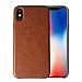 Soft iPhone X/XS Phone Case Leather/TPU, Gulee Premium Leather Flexible Back Cover Silicone Hybrid Phone Cover Case for iPhoneX Apple, Slim Fit (Brown) $1099$10.99