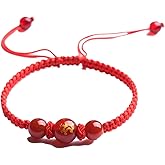Rrdaily Red String Dragon Year Bracelet for Women Men,Adjustable Chinese New Year Animal Good Luck Bracelet Feng Shui Red Rope Bracelet Jewelry Gifts