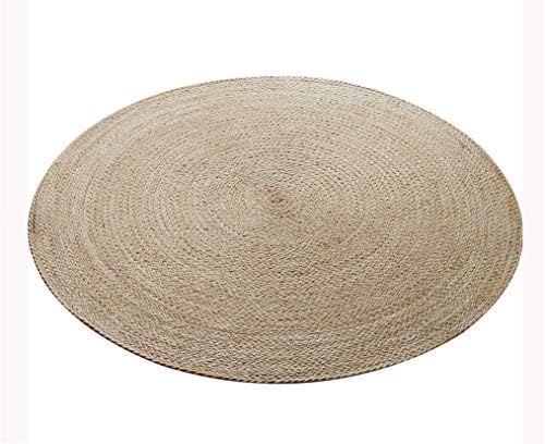 Beige Woven Carpets For Living Room Bedroom Handmade Rug, India Chindi Sisal Jute Braided Area Rug, Simple Nordic Homestay Wind Carpet, Home Decorator Floor Rug Mat,Round2m/6'6FT