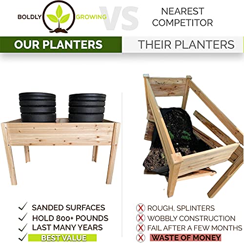 Cedar Raised Planter Box with Legs Elevated Outdoor Patio Cedar