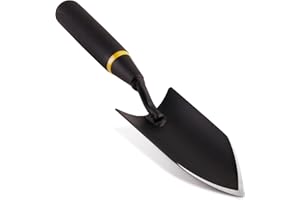Garden Shovel, LRLXE Heavy-Duty Manganese Steel Super Hard Garden Trowel, Bend-Proof Hand Shovel with Rubber Handle, Garden Trowel Tool for Soil Excavation, Planting and Transplanting (Hand Trowel)