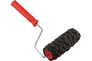 Textured Sponge Roller for DIY Decorative Wall Art, Stone Finish Pattern Roller, Resistant Roller Brush, 32. x 18 cm, Red
