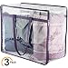 Clear Zippered Storage Bags | Closet Organizer Vinyl Bag for Bedding, Linen, Blankets, Duvet Covers, Comforters, Clothes & Toys | Multi Purpose & Space Saver PVC Organizers (Purple, 18x15x9") primary