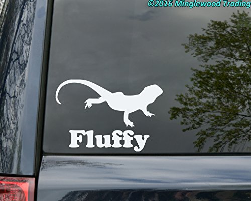 Minglewood Trading White | Bearded Dragon with Personalized Name Vinyl Decal | Pogona Lizard | Die Cut Sticker | 5w x 3h inches