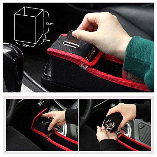 KMMOTORS Coin Side Pocket, Console Side Pocket, Car Organizer (Red Driver Without Cupholder)