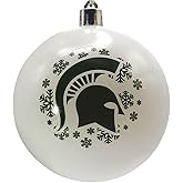 NCAA Collegiate Shatterproof Ball Ornament (White Michigan State Spartans)