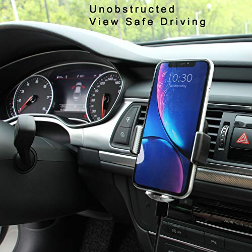 Wireless Car Charger Mount, NPET Automatic Clamping Car Mount, 10w/7.5w Qi Wireless Fast Charging Dashboard Air Vent Phone Holder