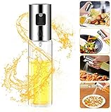 Besmon Olive Oil Sprayer Food-grade Glass Bottle dispenser for Cooking, BBQ, Salad, Kitchen Baking, Roasting, Frying (Clear)