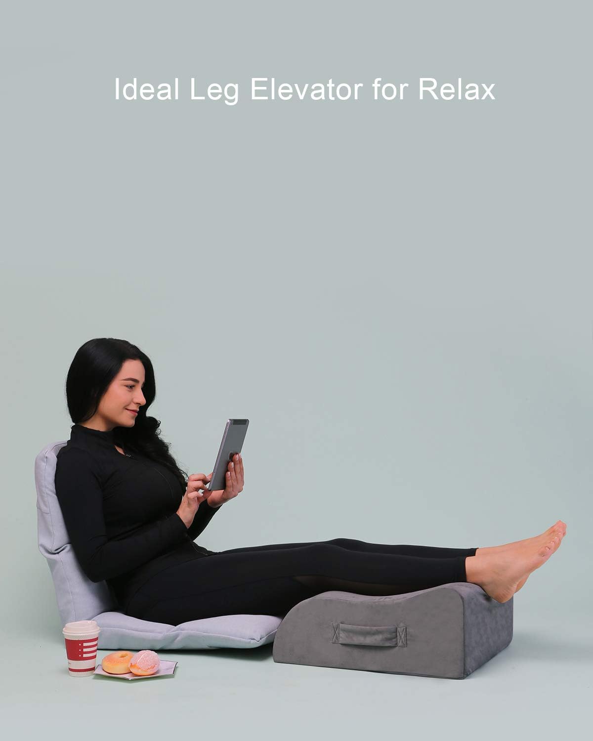 LightEase Leg Elevation Pillow, Memory Foam Leg Elevating Support Wedge Pillow for Sleeping, Reading, Rest, Surgery, Injury, Relieve Back Hip Knee Pain, Improve Blood Circulation, Reduce Swelling: Home & Kitchen