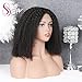 Sailk Hair 13x6 Lace Front Wigs Kinky Curly Human hair wigs Remy Hair Wigs Brazilian with Baby Hair Pre Plucked Bleached Knots(8 inch with 150% density)