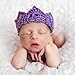 Foxnovo Cute Newborn Infant Baby Girl Boy Handmade Crochet Knit Crown Hat Photograph Prop (New Purple)