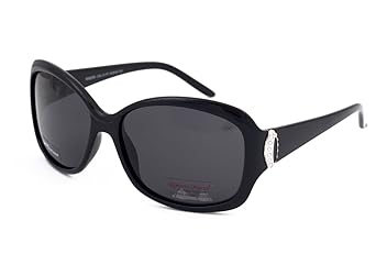 Genuine Roberto Marco Polarisierte Sonnenbrille für Frauen Treiber Schwarz Kunststoffrahmen, Hellgraue Gläser, Blendschutz, Limited Edition