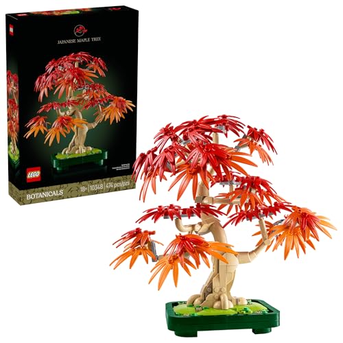 LEGO Botanicals Japanese Red Maple Bonsai Tree Building Kit for Adults 18+ - Unique Home Decor DIY for Room or Office - Housewarming Gift Idea for New Home - Plant Decor for Desk or Bookshelf- 10348