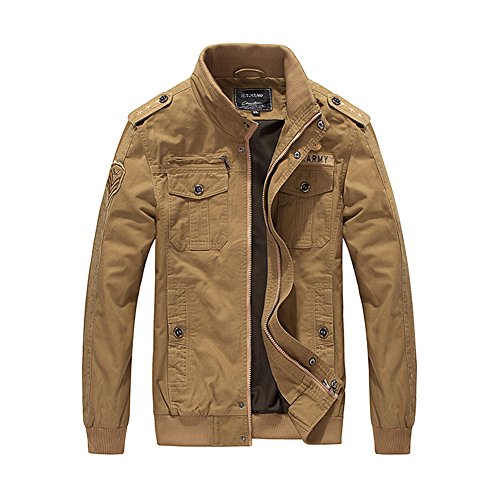 H.T.Niao Jacket9931C3 Men 's Fashion War Warm Jackets(Khaki,Size XXXL)