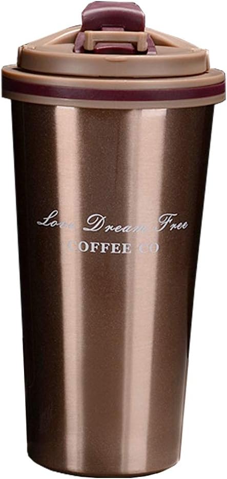 Artchros Reusable Coffee Cup Travel Coffee Mug 16oz/500ml - Stainless Steel Double-Walled Vacuum Insulated,BPA Free,Leakproof | Reusable to Go Tumbler | One-Handed On The Go Flask | Hot/Cold