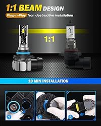 Fahren 9006/HB4 LED Fog Light Bulbs, 8000 Lumens