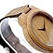 icool New Vosicar Retro Leather Fashion Bamboo Wooden Watch Japan Movement Quartz with Genuine Cowhide Leather Band Casual Watches Creative Gifts for Men