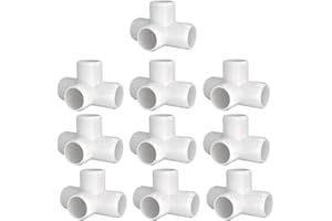letsFix 3/4" PVC Fittings 4 Way (10-Pack), PVC Elbow 3/4 Inch, UV-Resistant PVC Pipe Fittings for DIY PVC Projects, Furniture-Grade, Fits for 3/4 inch Sch40 PVC Pipe