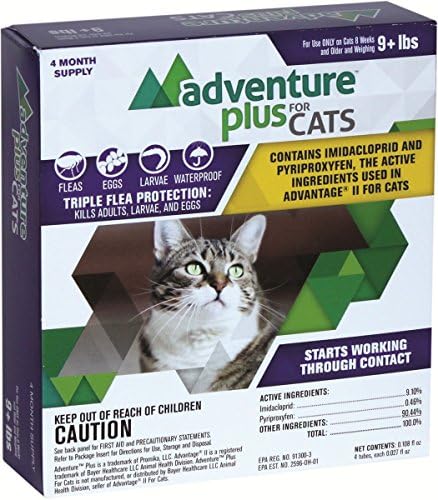 Adventure Plus - Flea Drops - MADE IN THE USA ((4-dose) CAT (9+ lbs))