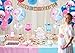 Gender Reveal Party Supplies (120 PCS) by Serene Selection, Baby Shower Decorations Kit, Confetti Pink Blue Balloons, Boy or Girl Banner, Cup Cake Toppers, Photo Booth Props, Tassels Set Pom Pom