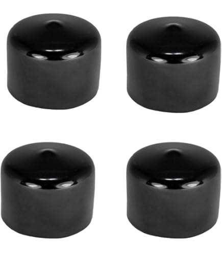 100-Pack Black Vinyl End Caps - Flexible 1-5/8" To 1-11/16" Round Thread Protectors For Pipes & Rods