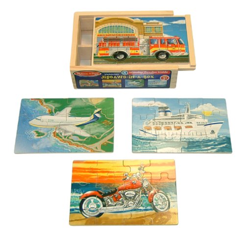Download Melissa & Doug 4 Wood Vehicle Puzzles in a Box