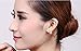 Foreverstore 925 Sterling Silver Stud Earrings Gold Plated Reversible Double Ball Crystal