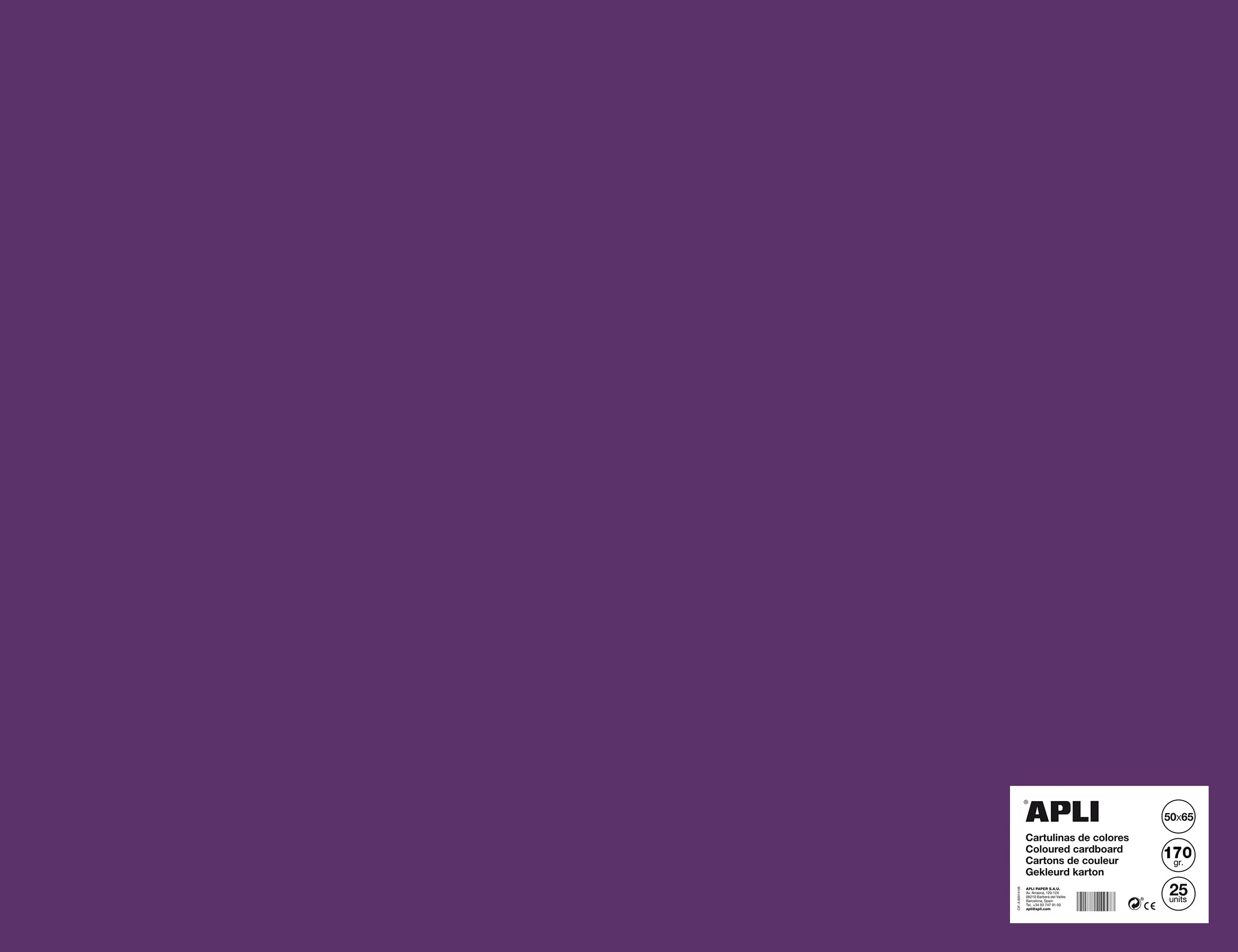 APLI 014273 500 x 650 mm Purple Pack of 25 Sheets of Card