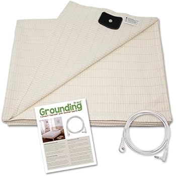 Grounding Brand Half Sheet with Earth Connection Cord - Silver Antimicrobial Conductive Mat for Better Sleep, EMF Protection and Healthy Energy, Large 98x35.5 fits Full, Queen, King, Tan