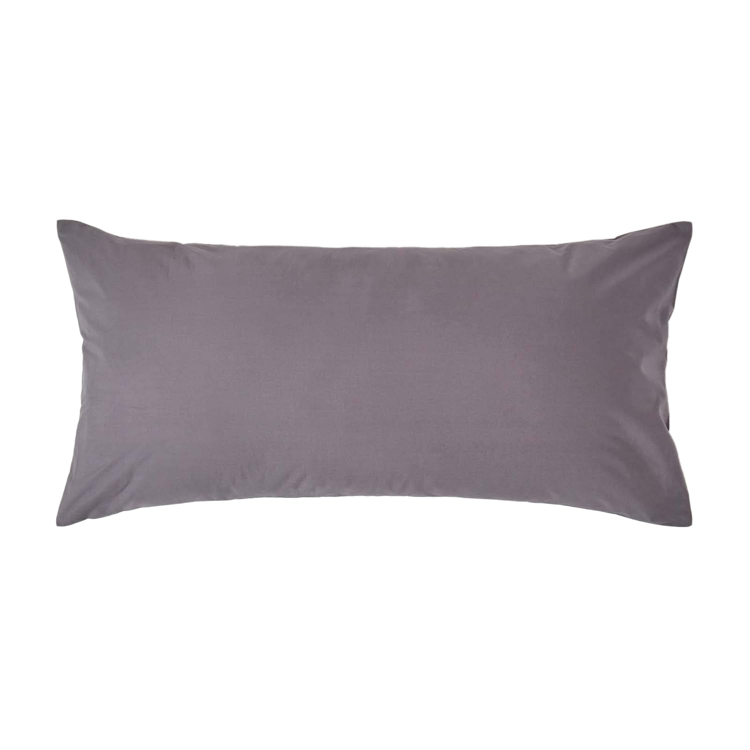 HOMESCAPES Dark Grey Pure Egyptian Cotton Euro Size Pillowcase 40 x 80 cm 200 TC 400 Thread Count Percale Equivalent Pillow Case with Zip