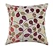 CaliTime Cushion Cover Throw Pillow Case Shell for Couch Sofa Home Decoration Luxury Chenille Cute Leaves Both Sides 18 X 18 Inches Ecru Purple