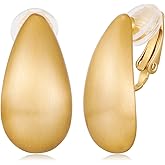 MUYAN Dainty Chunky Clip On Earrings for Women Multiple Styles Gold Silver Retro Clip Earrings