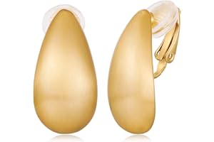 MUYAN Dainty Chunky Clip On Earrings for Women Multiple Styles Gold Silver Retro Clip Earrings