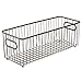 mDesign Deep Metal Bathroom Storage Organizer Basket Bin - Farmhouse Wire Grid Design - for Cabinets, Shelves, Closets, Vanity Countertops, Bedrooms, Under Sinks - 2 Pack - Bronze