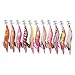 Professional Squid Bait,11pcs kit Fishing Lure Plastic Hard Squid Jigs Luminous Tail Saltwater Tackle Hook with 3.5 Plumbum (LOT OFFER(2))