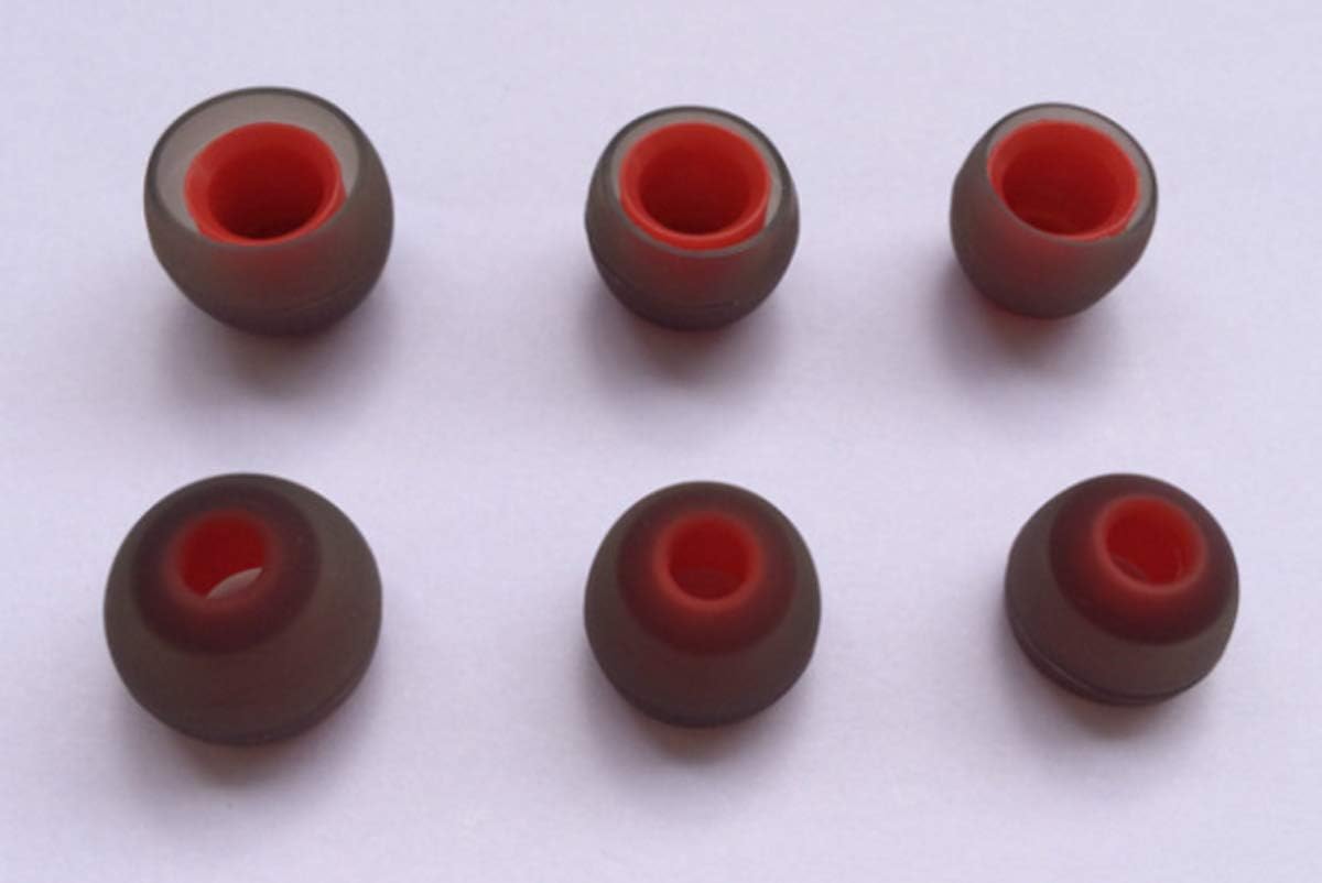 Tesson Ear Tip, Fits for T890 Earphone, SML 3 Sizes 3 Pair Silicone Replacement Earbud Tip [3 Pair](Black/Red)