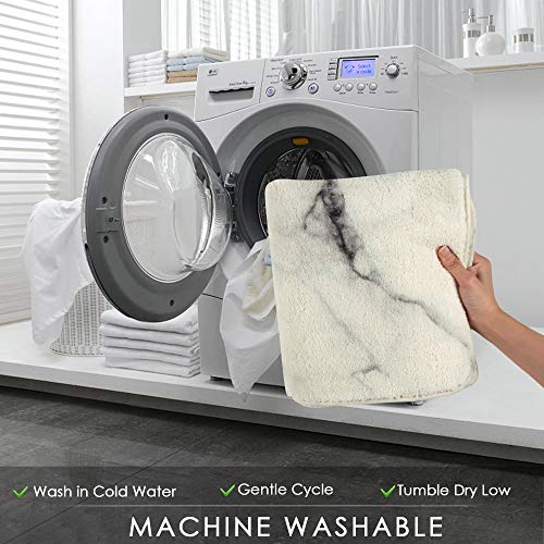 image for Uphome Marble Bathroom Rugs Luxury Velvet Bath Mat 20x31 inch Non-Slip