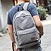 Upoalker Canvas Backpack with USB Charging Port for School Bookbag Travel Rucksack for Fits up to 15.6 inch Laptop Bag (Gray(USB port))